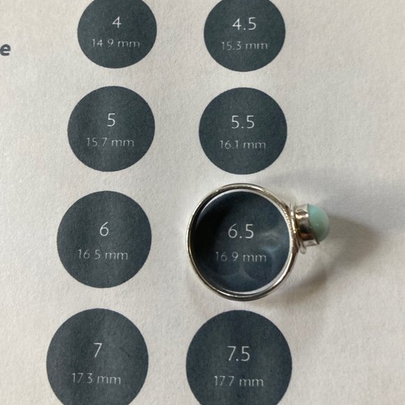 Blue Larimar Sterling Silver Ring - Size 6.5 - Picture 2 of 7